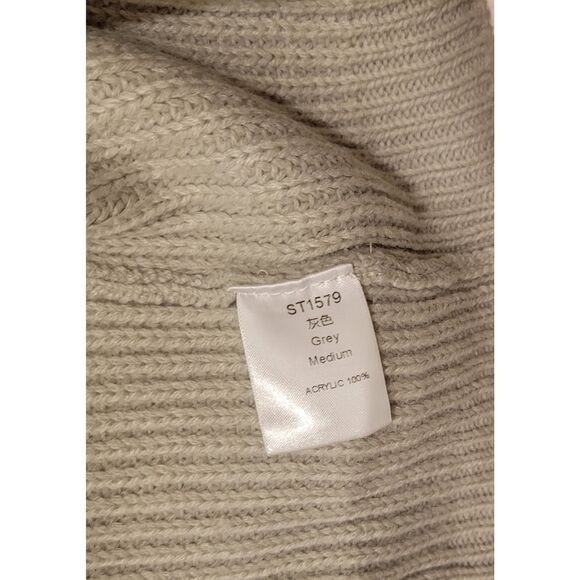 Men's Cardigan Shawl Collar Long Sleeve Sweater Size Medium Gray - Picture 9 of 10